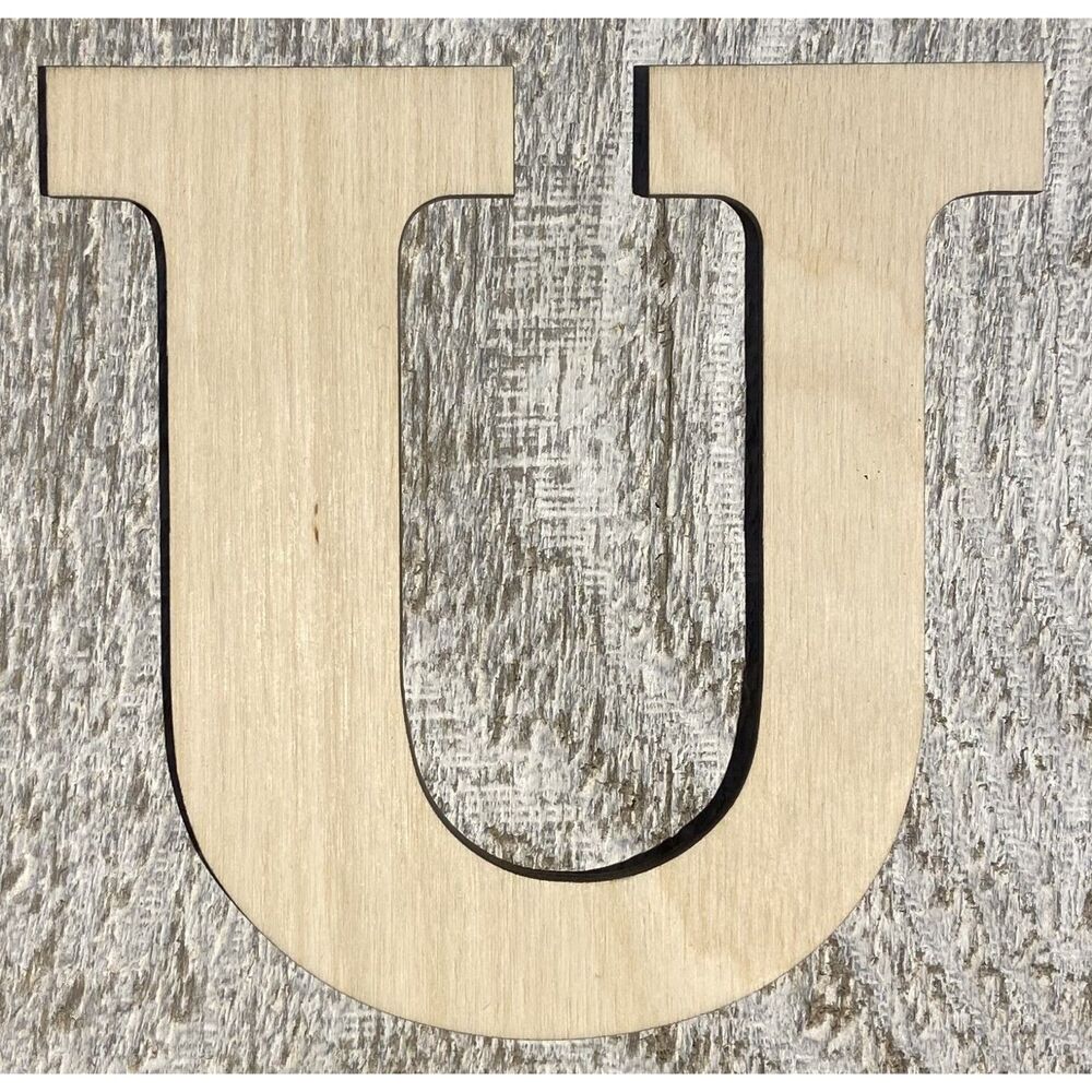 Wood Letter - 1/8" Plywood - 4" Tall - U - PL01-802U